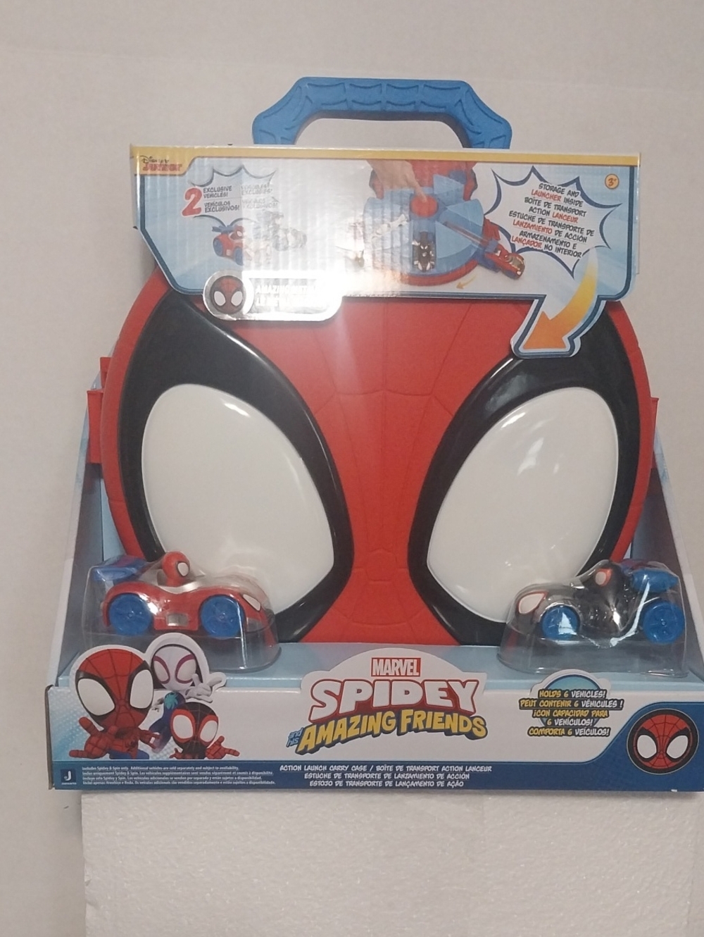 Marvel Spidey Amazing Friends Red & White Spider-Man Carry Case with Cars